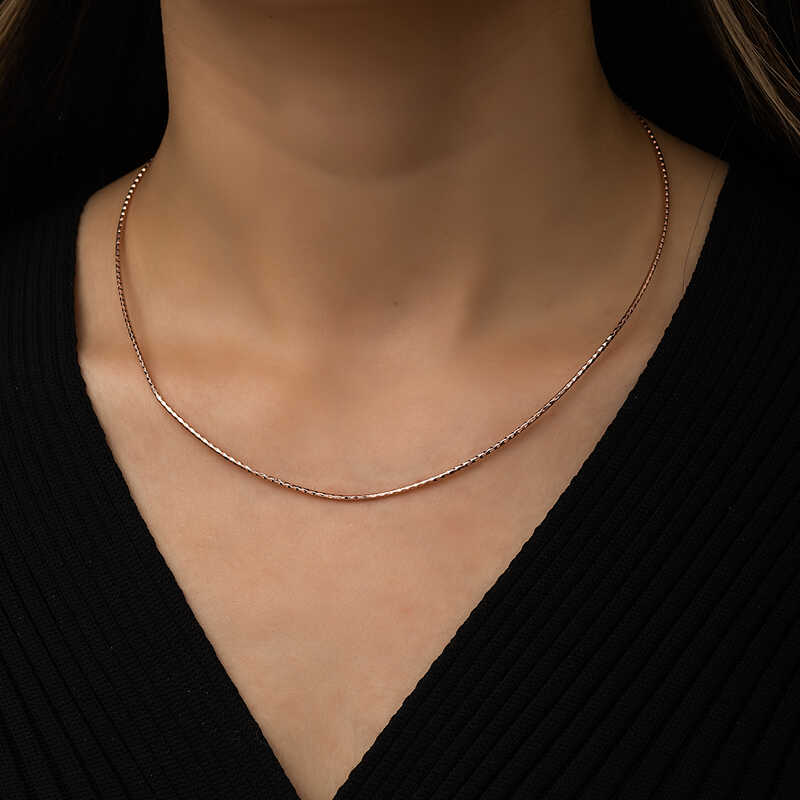 Tevuli Gümüş Omega Choker Zincir