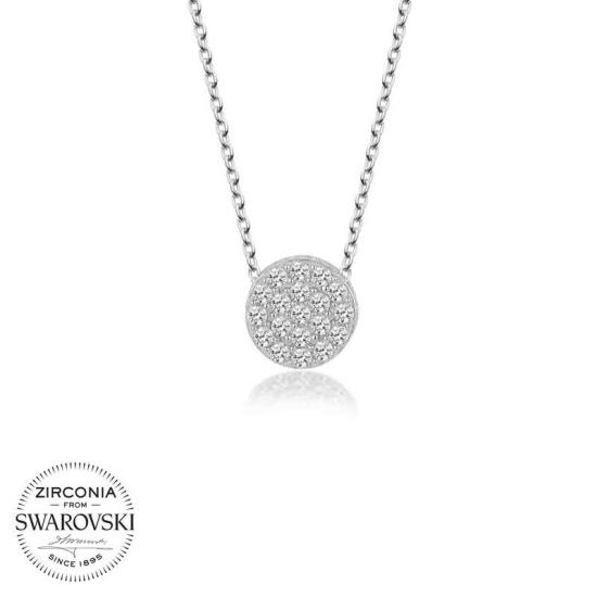 Tevuli Swarovski Taşlı Gümüş Çember Bayan Kolye