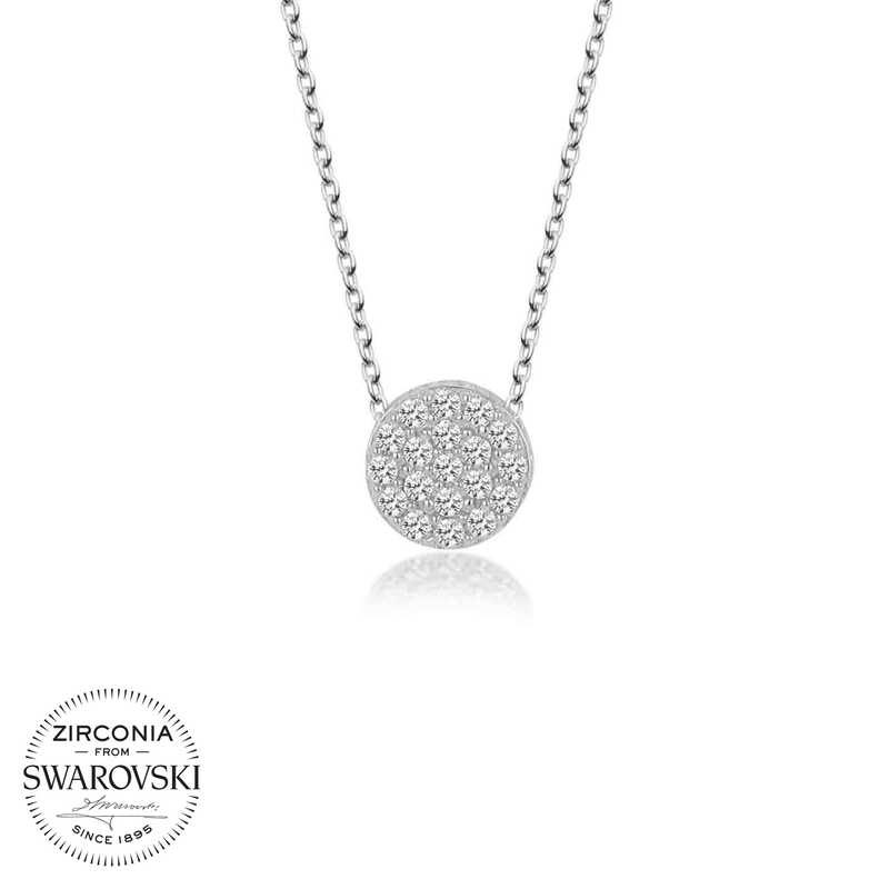 Tevuli Swarovski Taşlı Gümüş Çember Bayan Kolye